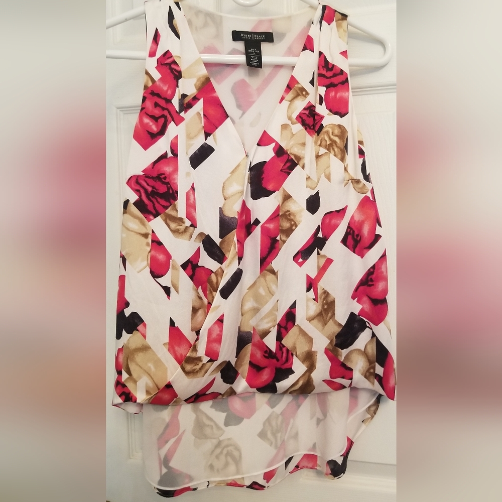 White House Black Market Asymmetrical Sleeveless Blouse